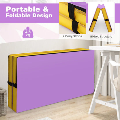 Folding Gymnastic Mat with PU Leather Cover and Carrying Handles