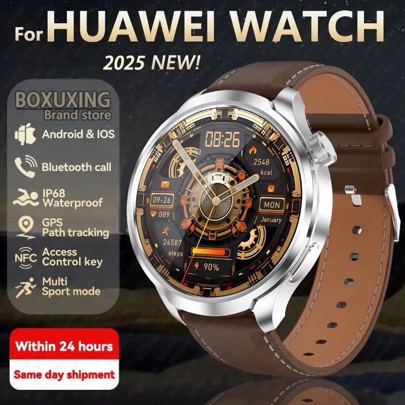 2025 New for HUAWEI Outdoor Sports Smart Watch Men AMOLED Screen NFC GPS Compass Heart Rate Waterproof Bluetooth Call Smartwatch