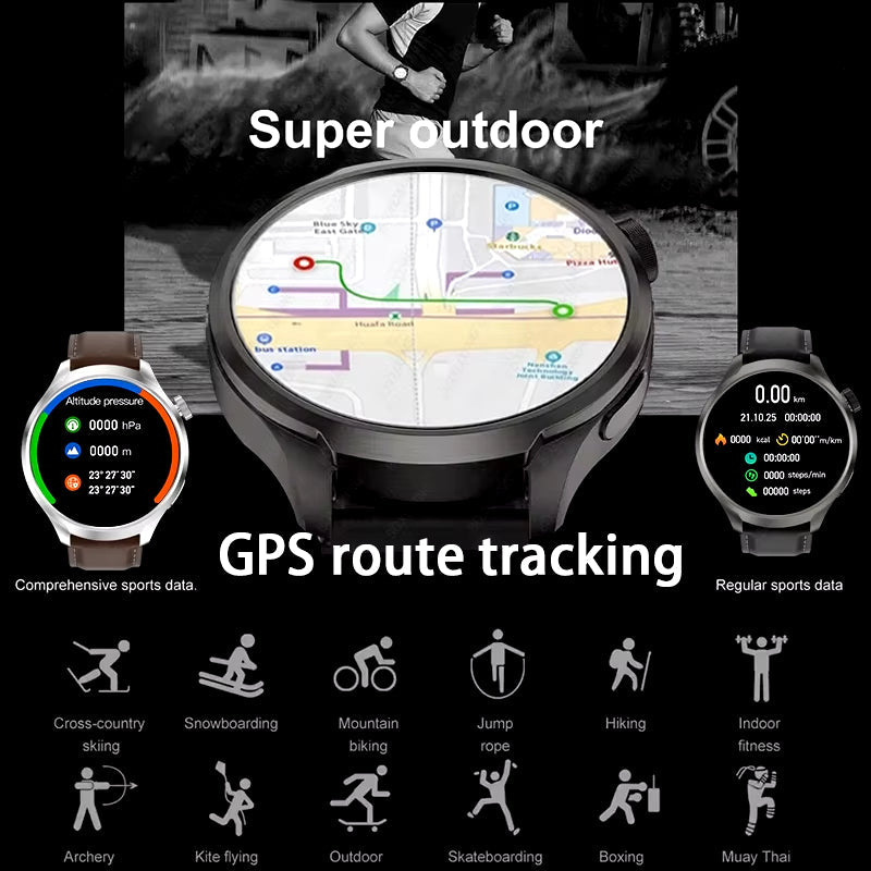 2025 New for HUAWEI Outdoor Sports Smart Watch Men AMOLED Screen NFC GPS Compass Heart Rate Waterproof Bluetooth Call Smartwatch