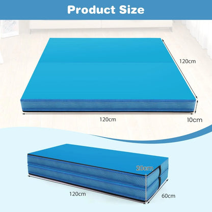 Folding Gymnastic Mat with PU Leather Cover and Carrying Handles