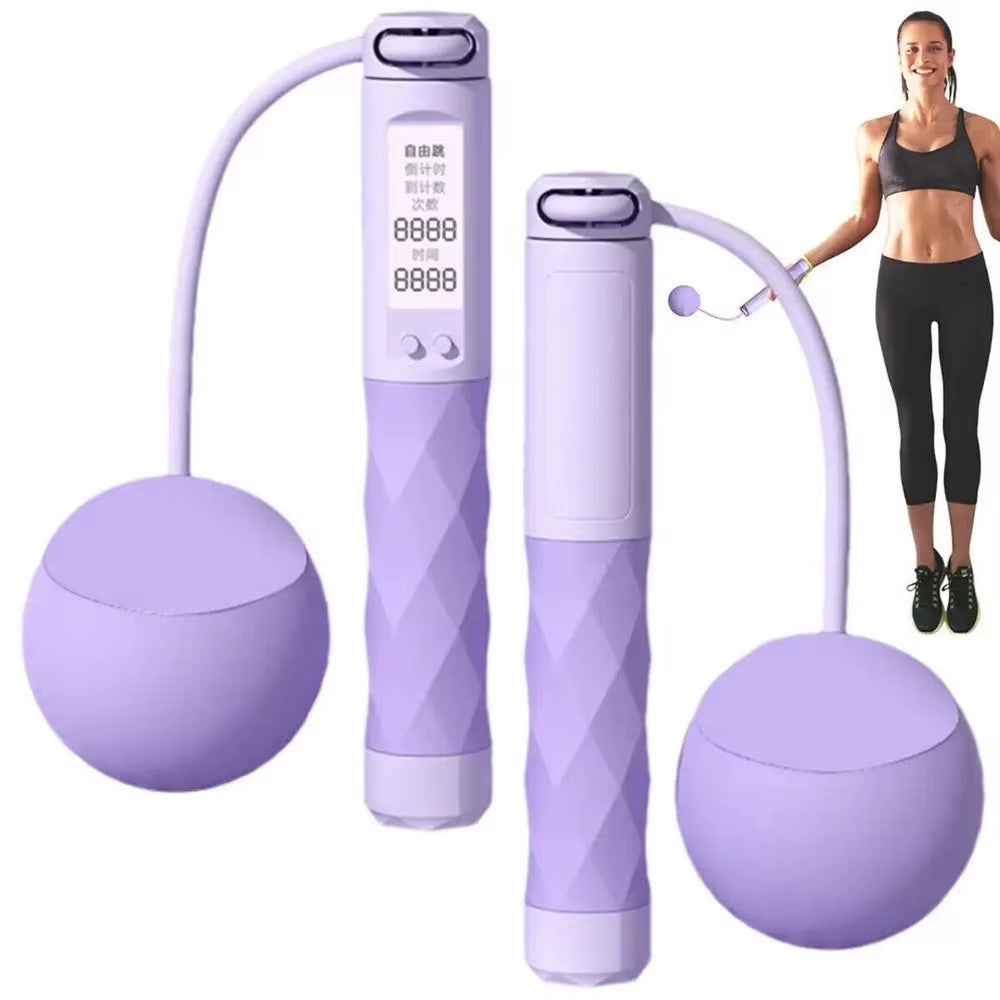 Counting Jump Rope Ball Anti-Skid Handle Cordless Weighted Jump Rope for Home Use Portable Weight Loss for Indoor Outdoor