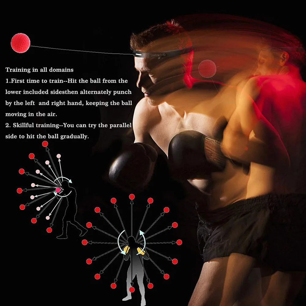Boxing Ball Reflex Speed Training with Headband Boxing Punching Balls Hand Eye Coordination Fitness 