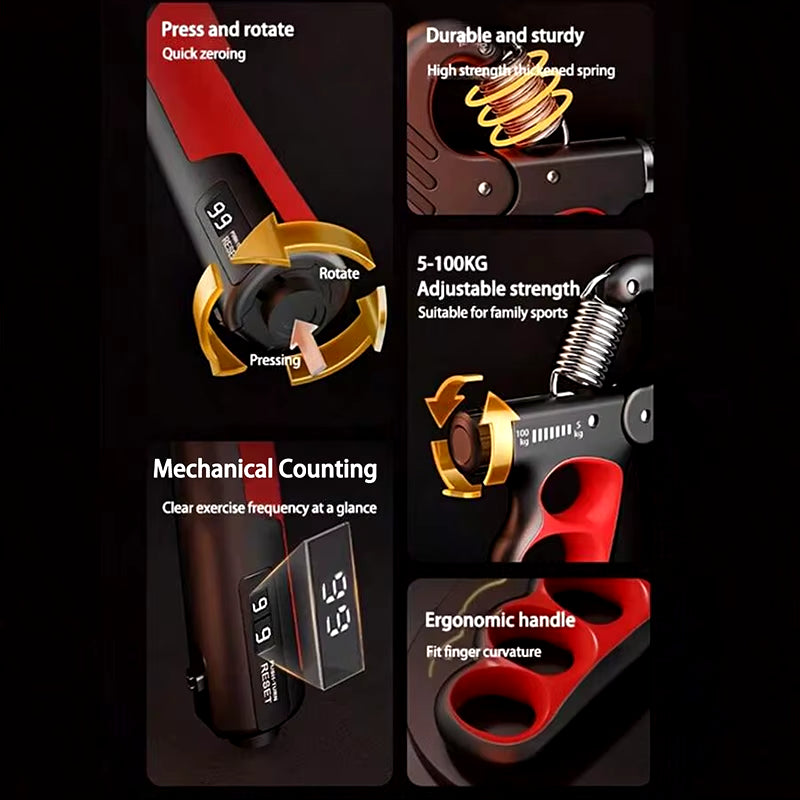 5-60Kg/5-100Kg Grip Strength Gym Wrist Expander Hand Strengthener Adjustable Muscle Recovery Fitness Hand Strength Exercise