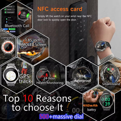 2025 New for HUAWEI Outdoor Sports Smart Watch Men AMOLED Screen NFC GPS Compass Heart Rate Waterproof Bluetooth Call Smartwatch