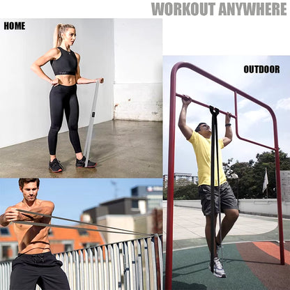 Long Resistance Loop Band Set Unisex Fitness Yoga Elastic Bands Hip Circle Thigh Squat Band Workout Gym Equipment for Home