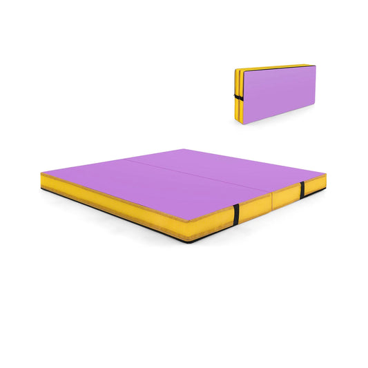 Folding Gymnastic Mat with PU Leather Cover and Carrying Handles