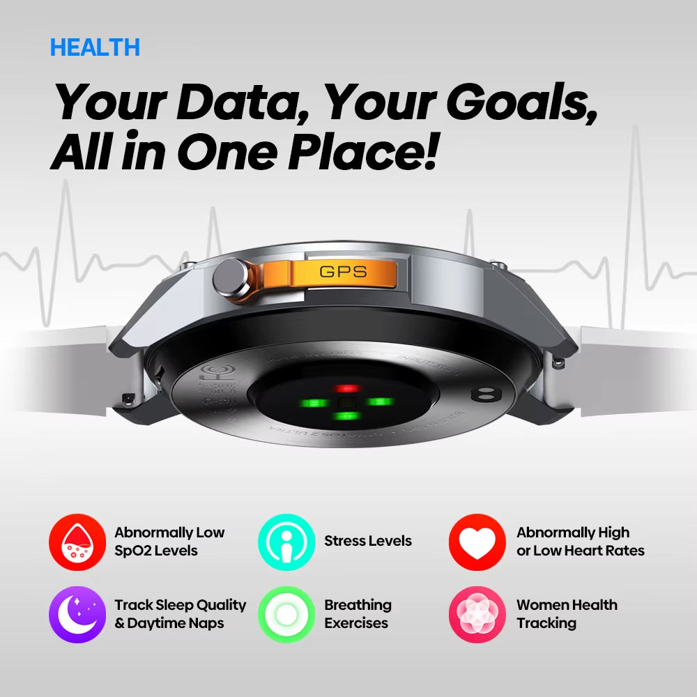  Stratos 2 Ultra GPS Smart Watch Built-In Compass Barometric Altimeter Dual-Band GNSS Voice Calling Smartwatch 10 ATM