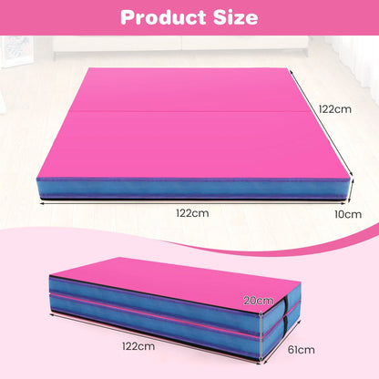 Folding Gymnastic Mat with PU Leather Cover and Carrying Handles