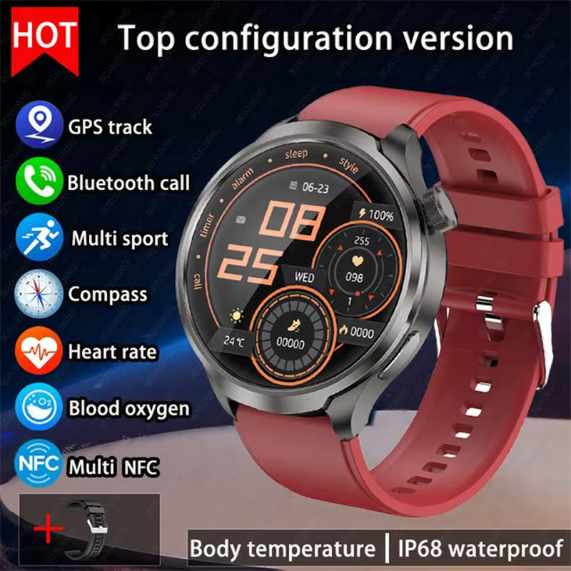 2025 New for HUAWEI Outdoor Sports Smart Watch Men AMOLED Screen NFC GPS Compass Heart Rate Waterproof Bluetooth Call Smartwatch