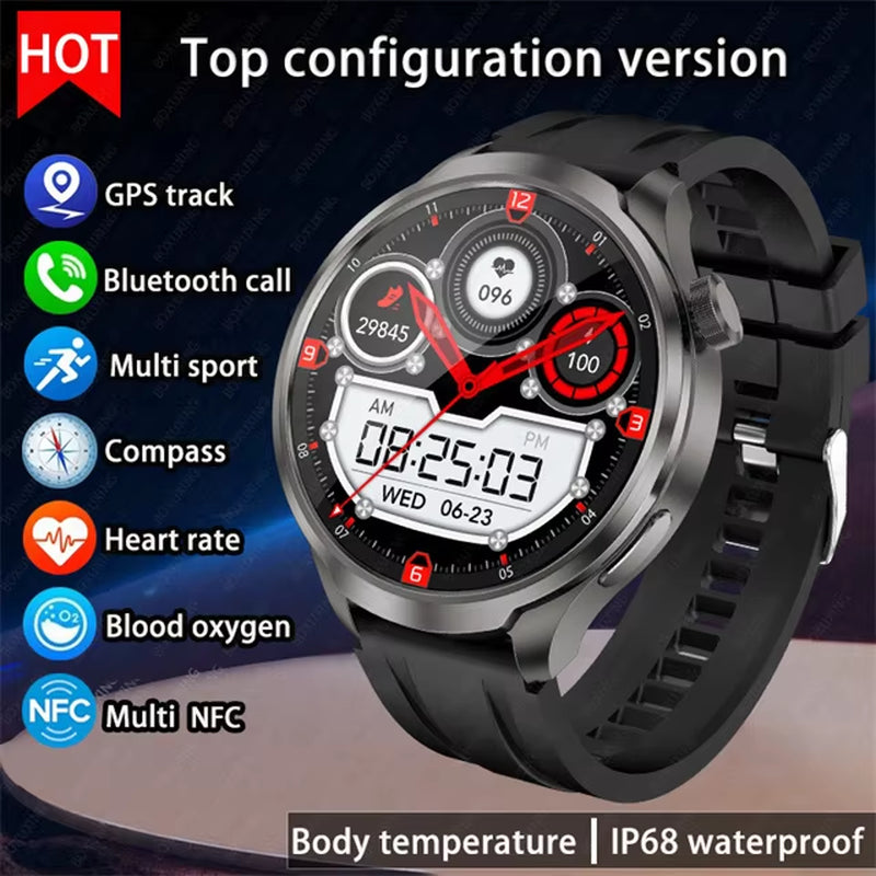 2025 New for HUAWEI Outdoor Sports Smart Watch Men AMOLED Screen NFC GPS Compass Heart Rate Waterproof Bluetooth Call Smartwatch