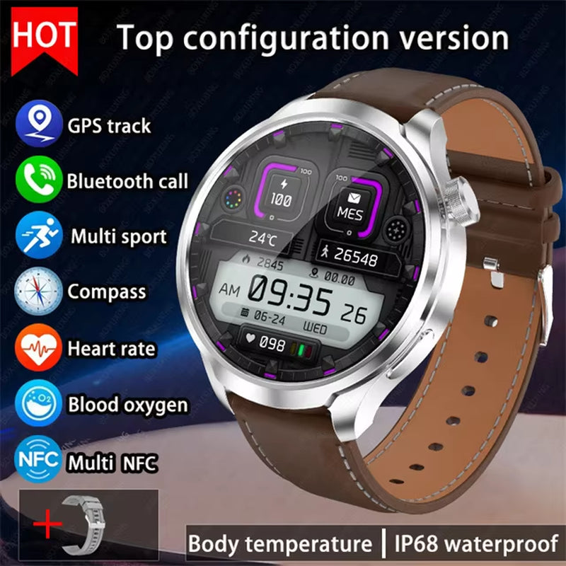 2025 New for HUAWEI Outdoor Sports Smart Watch Men AMOLED Screen NFC GPS Compass Heart Rate Waterproof Bluetooth Call Smartwatch