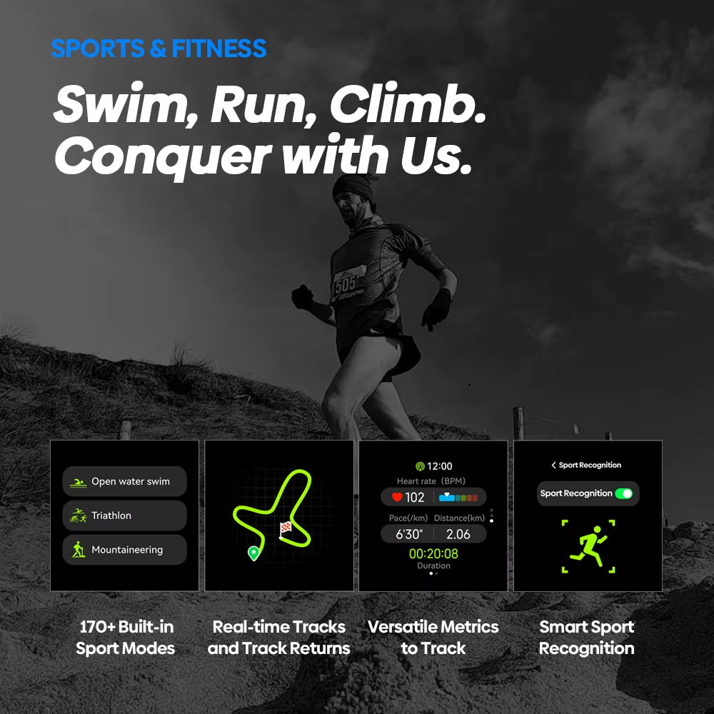  Stratos 2 Ultra GPS Smart Watch Built-In Compass Barometric Altimeter Dual-Band GNSS Voice Calling Smartwatch 10 ATM